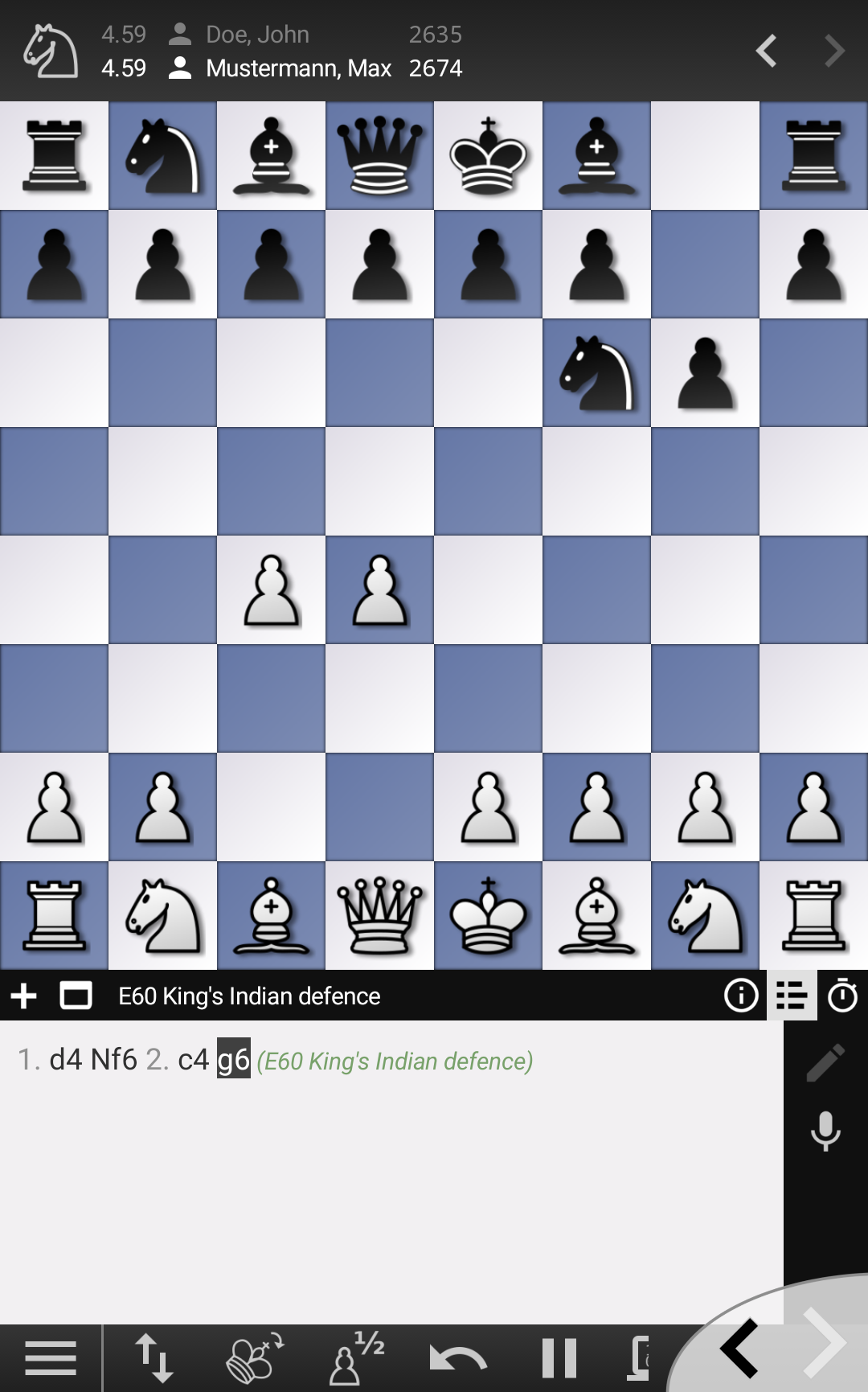 The game page