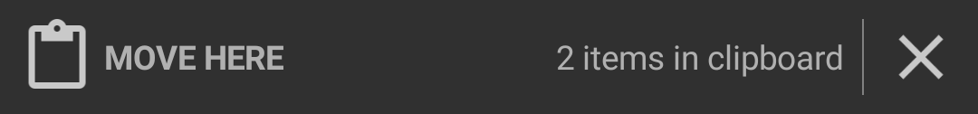 The clipboard toolbar for cut items
